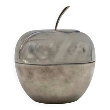 Modern silver-plated apple shaped decorative box, Christofle France 1970s