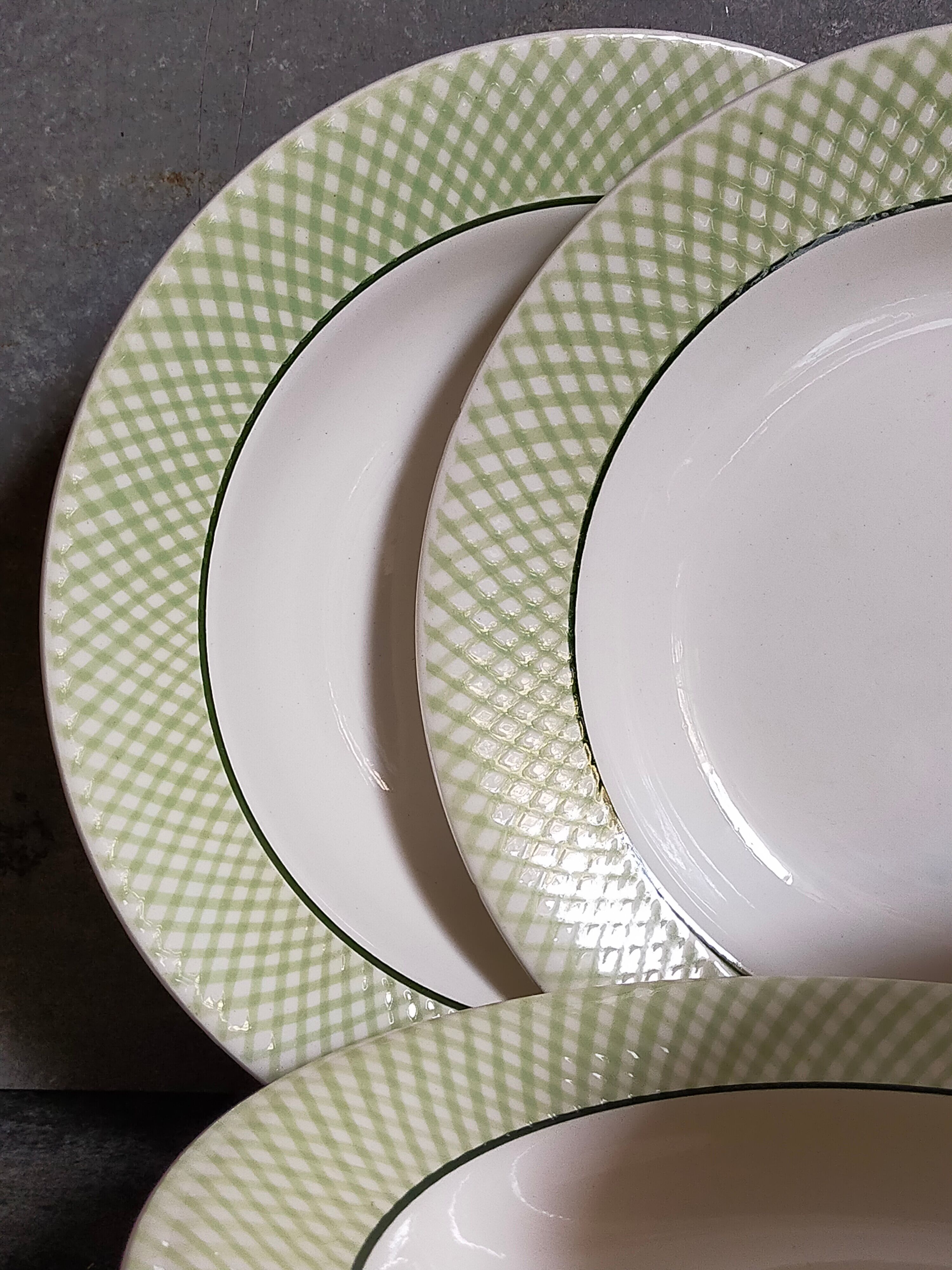 Six assiettes faïence de salins service "iseran" années 50