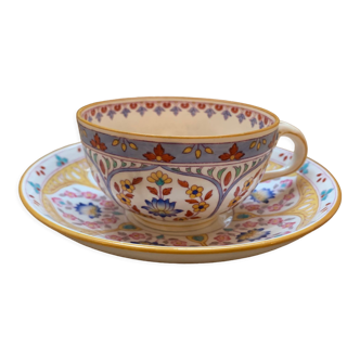 Tasse et sous-tasse en faïence Minton