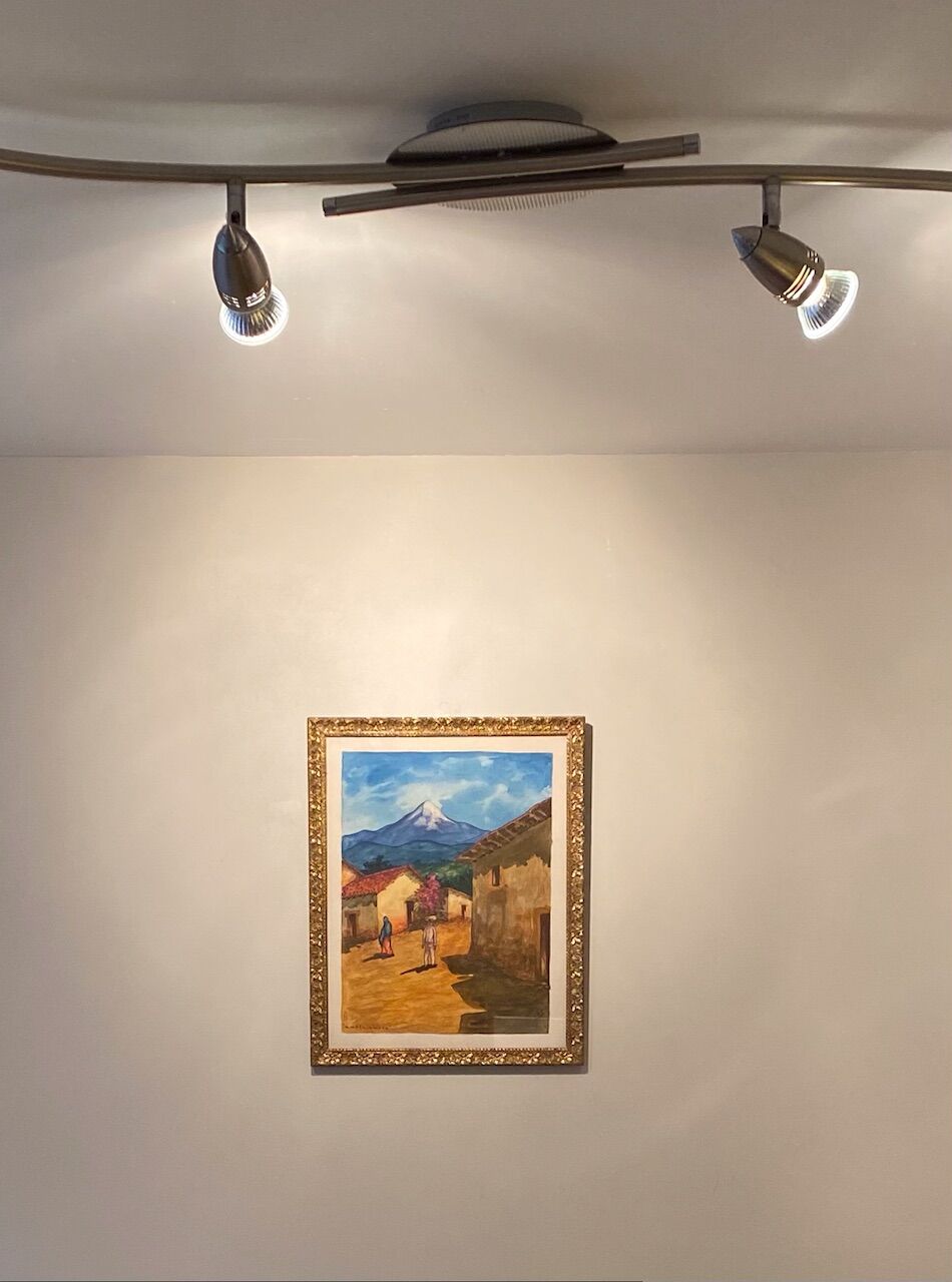 Old painting, Mexican landscape, signed XX century