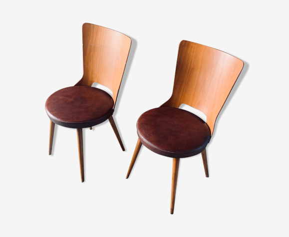Paire de chaises baumann modèle Dove années 60
