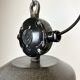 Dark grey enamel industrial factory lamp from elektrosvit, 1960s