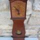 Wooden clock with balance wheel, battery operated