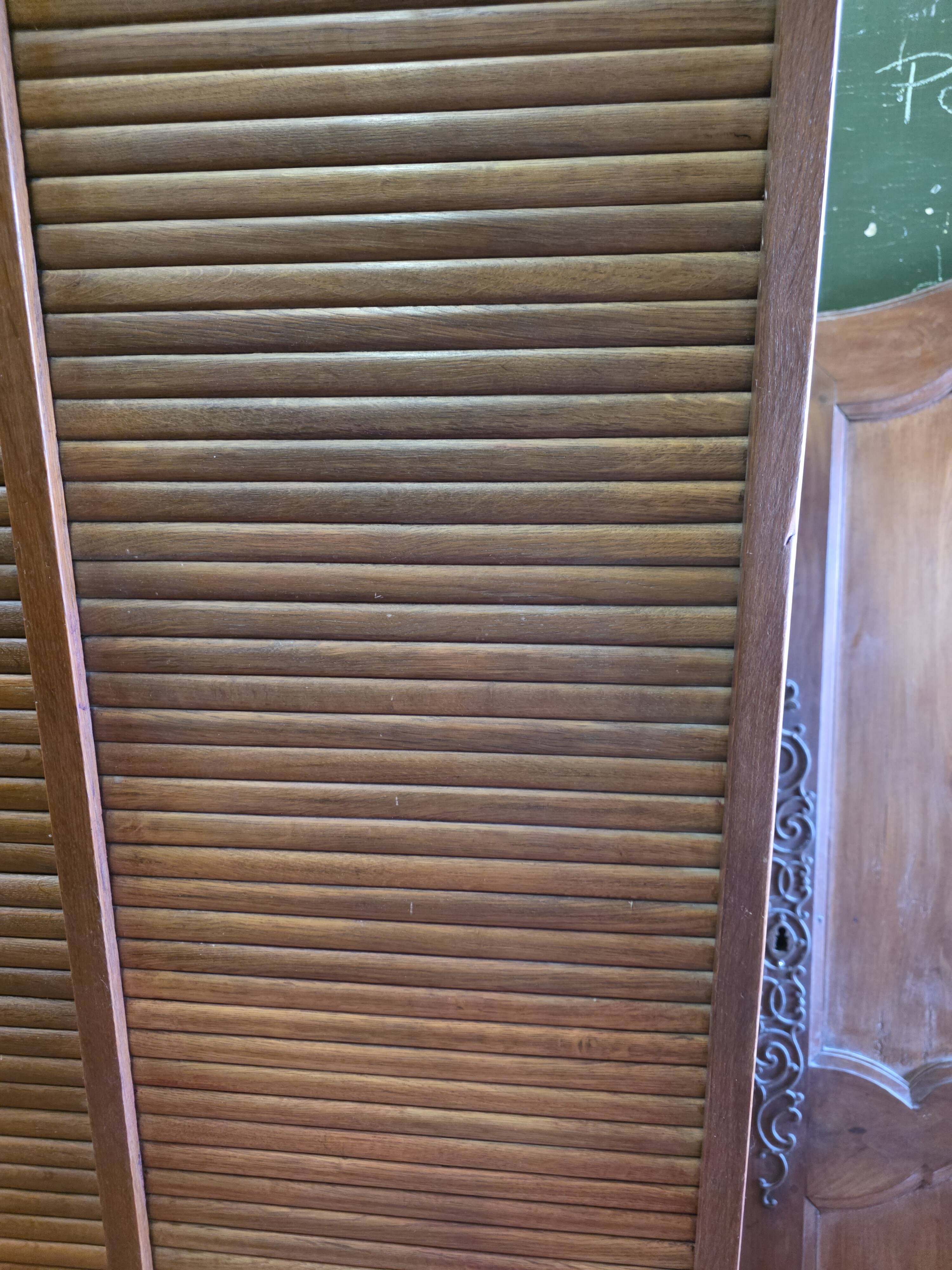 Antique double curtain cabinet in oak