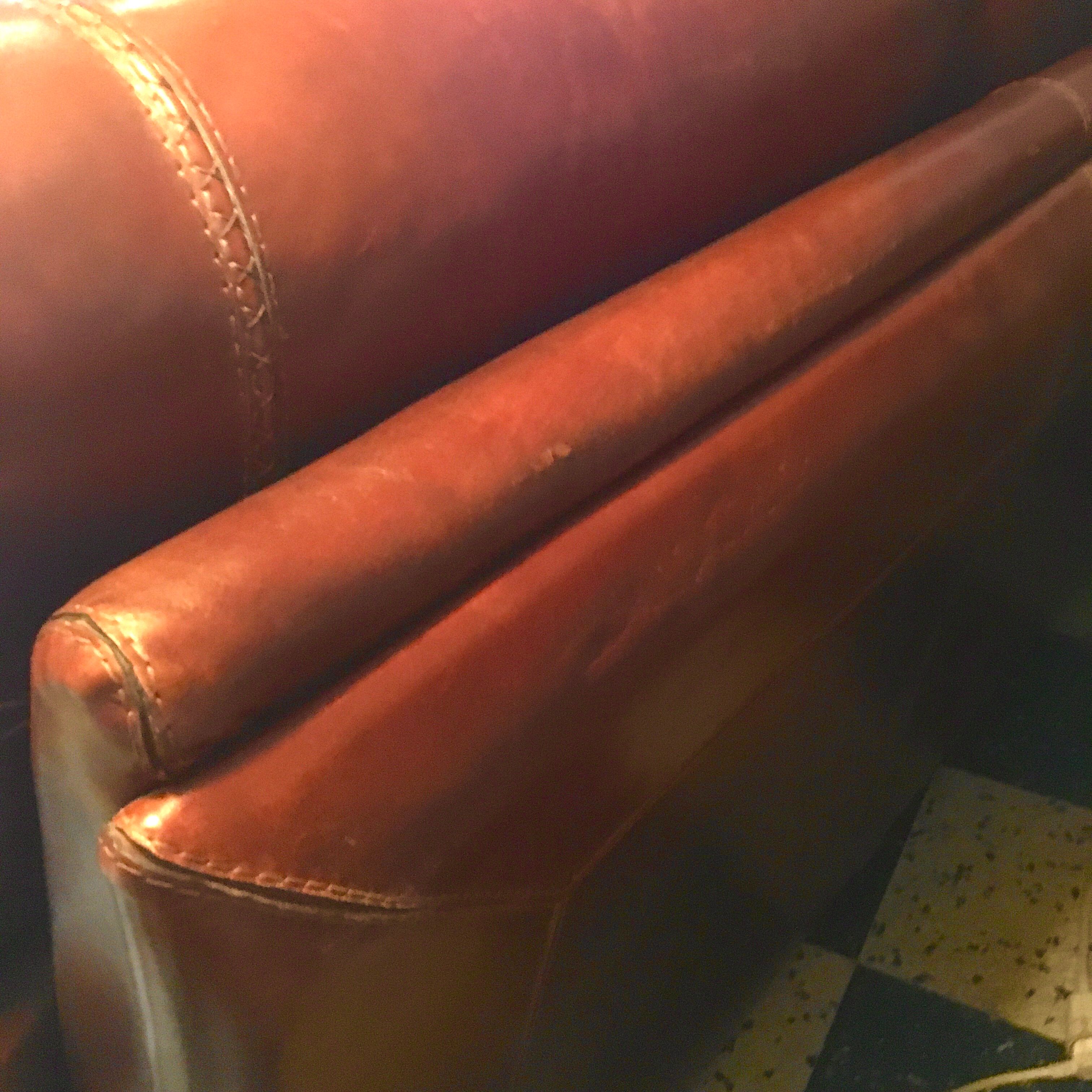 Sofa and leather armchair