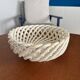 White openwork braided ceramic bowl - lace ceramic