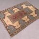 Vieux tapis turc 132x94 cm vintage ushak, rose beige bleu