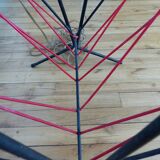 Floor lamp , scoubidou, and black painted metal