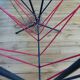 Floor lamp , scoubidou, and black painted metal
