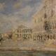 Great painting signed by Luigi Mantovani, View of Venice
