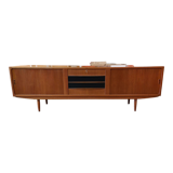Enfilade scandinave vintage en teck avec portes à rideau