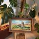 Framed oil painting - Landscape with castle ruins