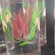 Carafe and four glasses in painted crystal, Hartzviller crystal factory, 1970