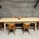 Old fir farm table 1930-1950 vintage country table
