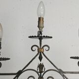 Wrought iron floor lamp with 5 light arms, 1940