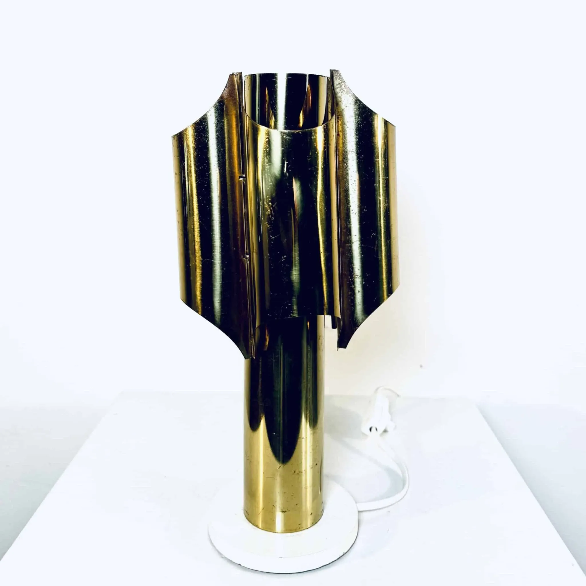 Type 742 Brass Coloured 'Orgue' Table Lamp, Possibly Maison Charles, France, 1960S