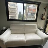 3 seater convertible leather sofa