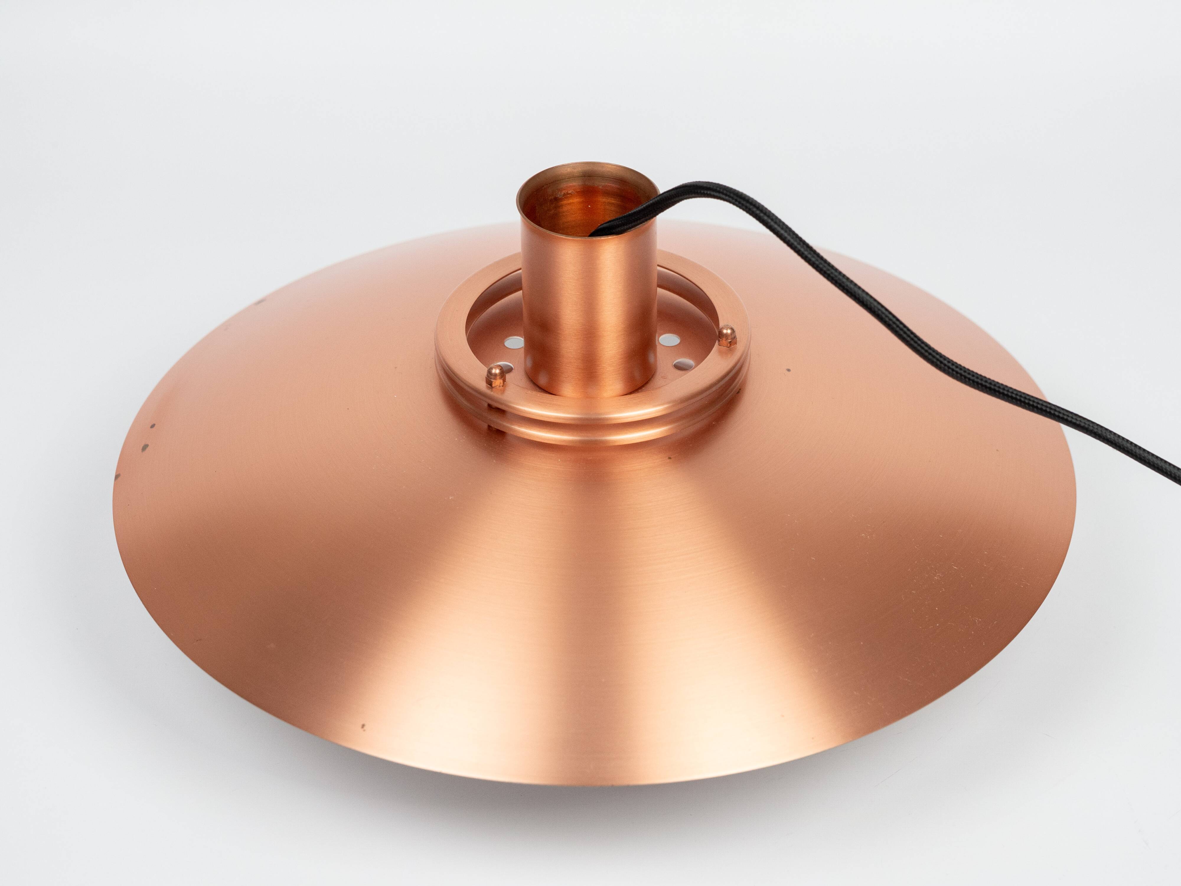 Vintage Copper Pendant Lamp by Form-Light, Danish Mid-Century Modern Lighti