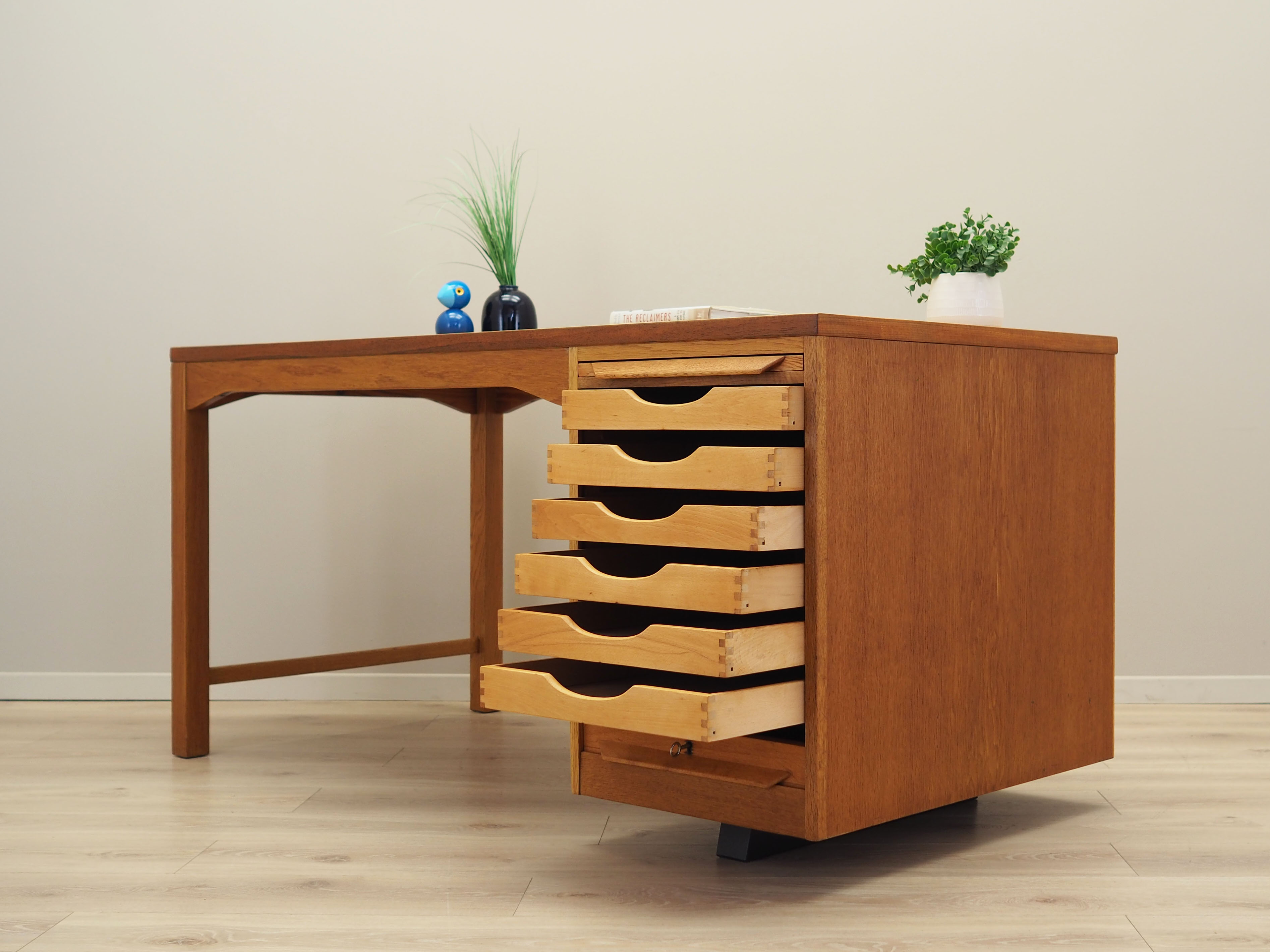 Ash desk, Danish design, 1970s, manufacture: SKM