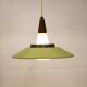 Opal glass and green aluminium shade vintage lamp by Voss Belysning - Denmark