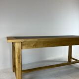 Oak farmhouse table, black top