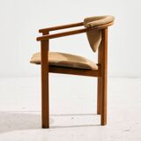 Fauteuil en hêtre et cuir, 1970