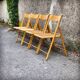 Set of 4 folding chairs in beech and caning by Habitat, 1980s.