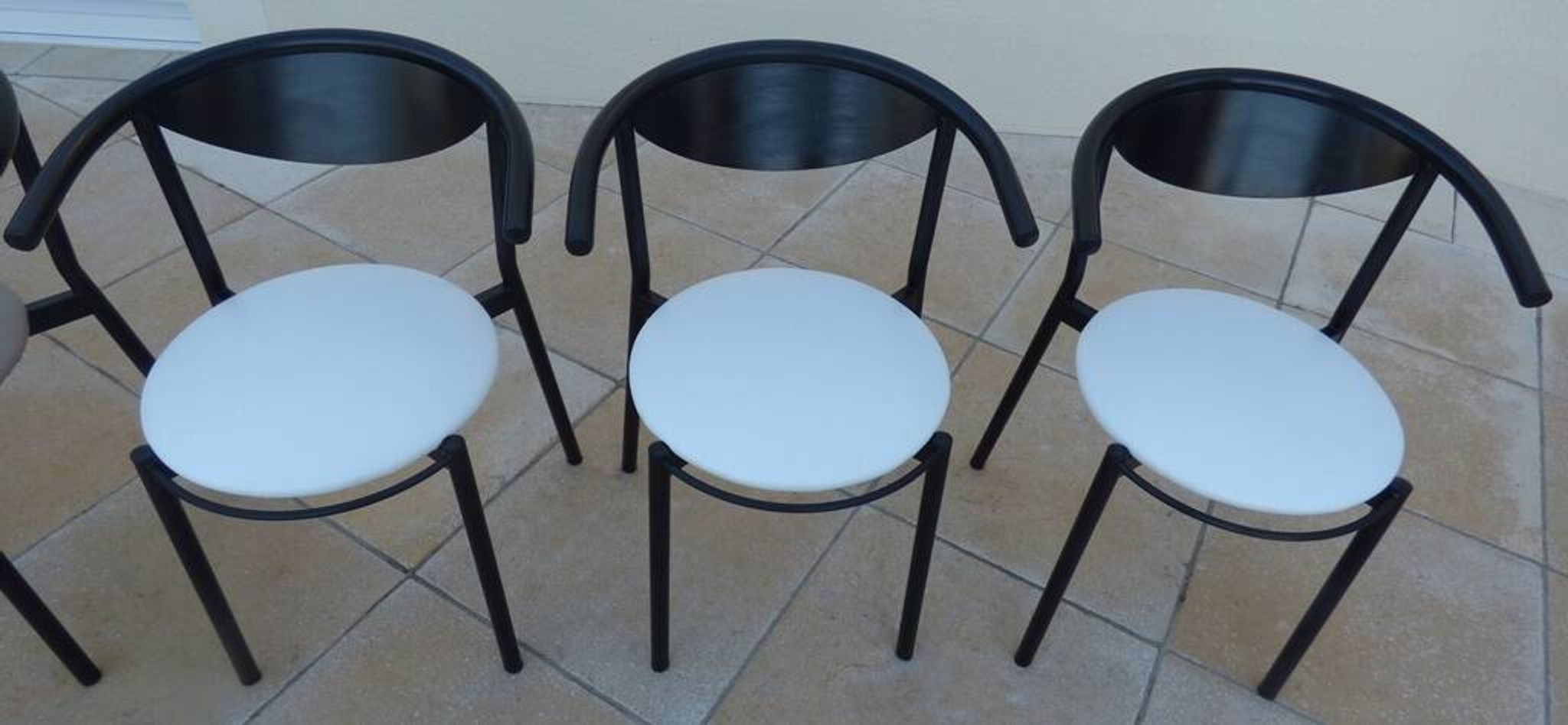 6 chaises style gondole structure métallique intérieur et extérieur