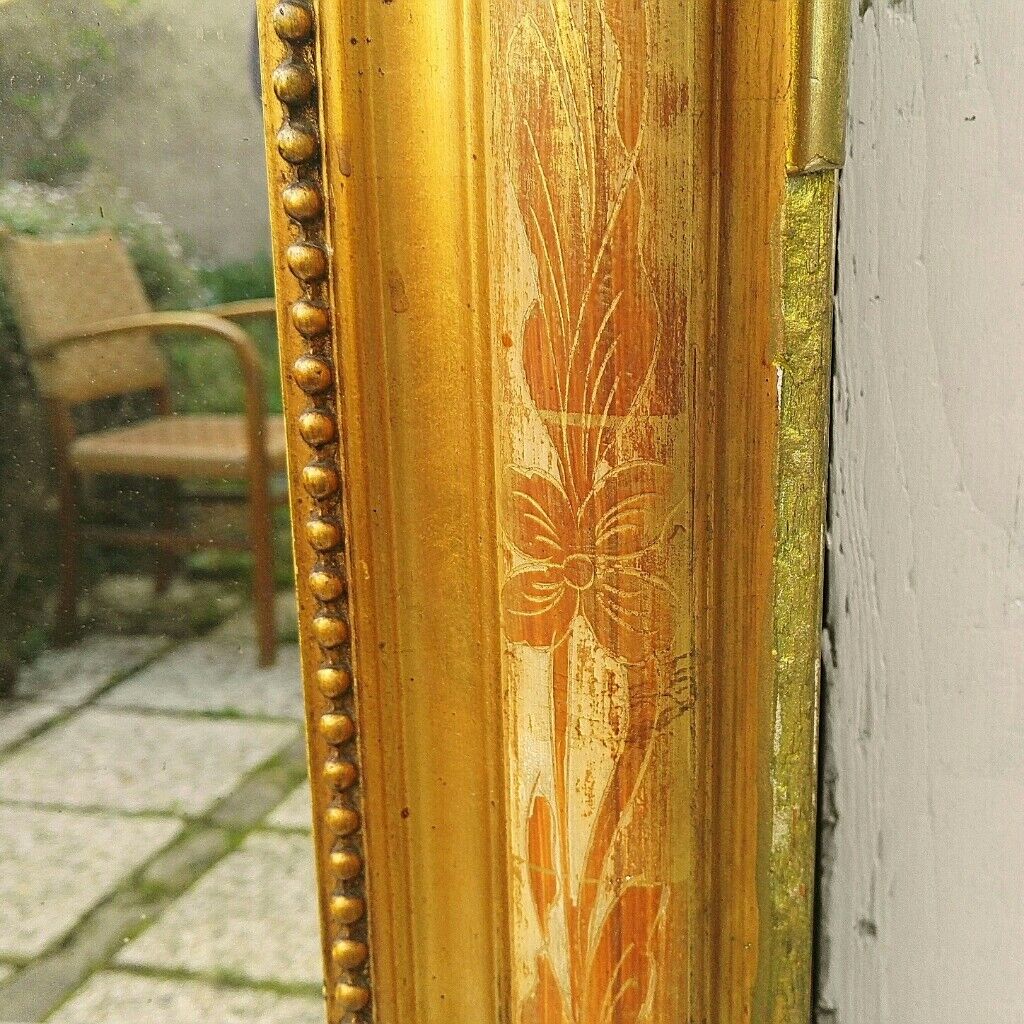 Mirror Louis Philippe 1900 gilded wood 135x 110 cm