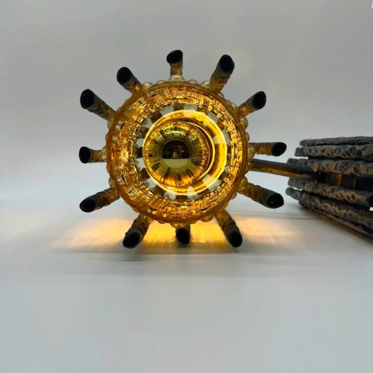 Pair of brutalist wall lights by Marcello Fantoni, 1960s