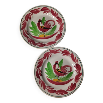 Set of two Digoin Sarreguemines plates
