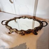 French Art Nouveau planter and "above all" in silver-plated metal and mirror dating from 1900 or earlier