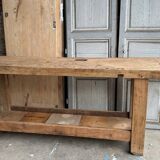 Large raw solid wood workbench