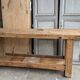 Large raw solid wood workbench