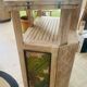 Vintage folding bar counter on wheels, wood.