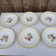 Set of 6 antique Ceranord deep plates - flower design