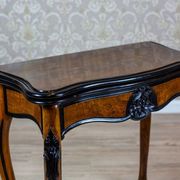 Table de jeu en noyer Louis Philippe antique, années 1890.