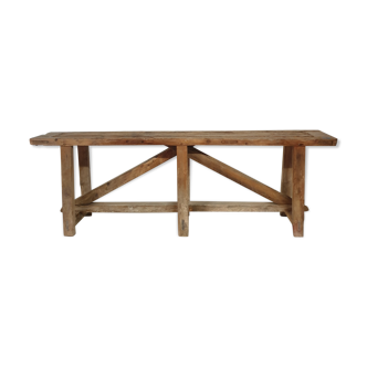 Console d'atelier en bois délavé