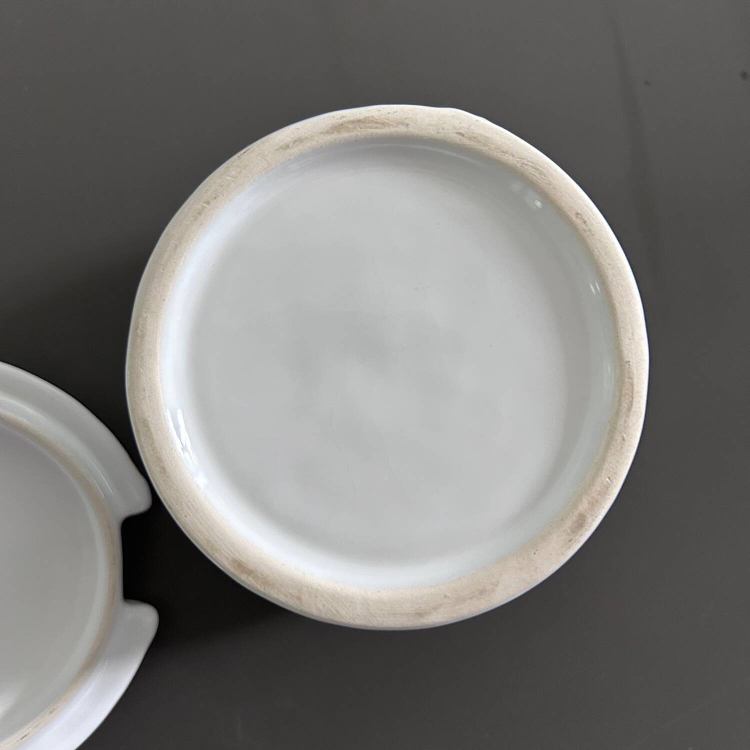 Earthenware barrel butter dish