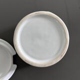 Earthenware barrel butter dish