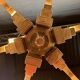 Art deco chandelier – opaline and brass