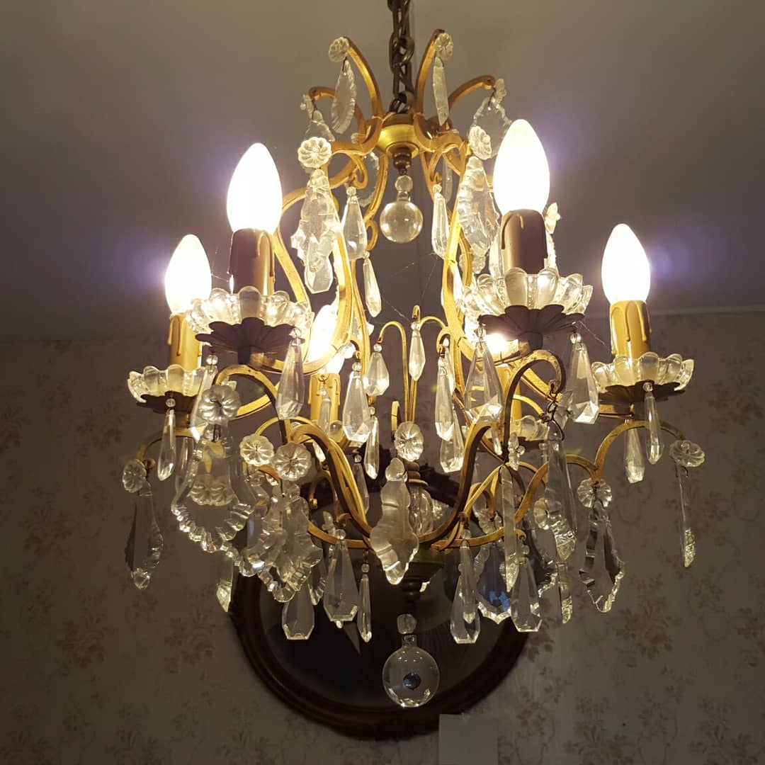 Bronze grapefruit chandelier