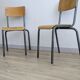 Paire de chaises d’école vintage années 50 esprit Jacques Hitier