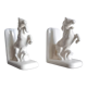 White earthenware bookend - prancing horses - H: 15 cm.