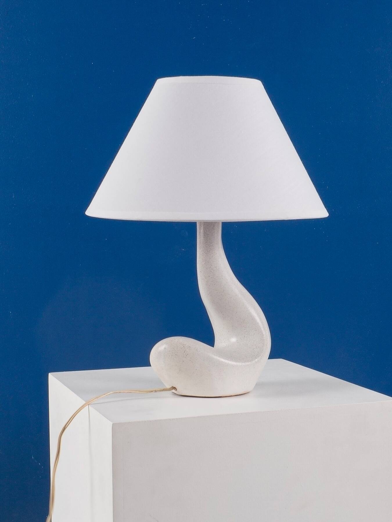 French work - free-form ceramic lamp - france, circa 1950