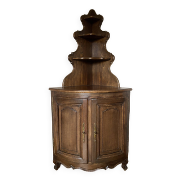 Encoignure néo louis xv chêne meuble de coin french vintage mid century alsatian alsace