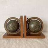 Book racks for antique books, world map, globe