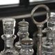 Silver-plated oil and pepper server in Art Deco style.