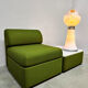 Vintage Italian design glass floor table lamp