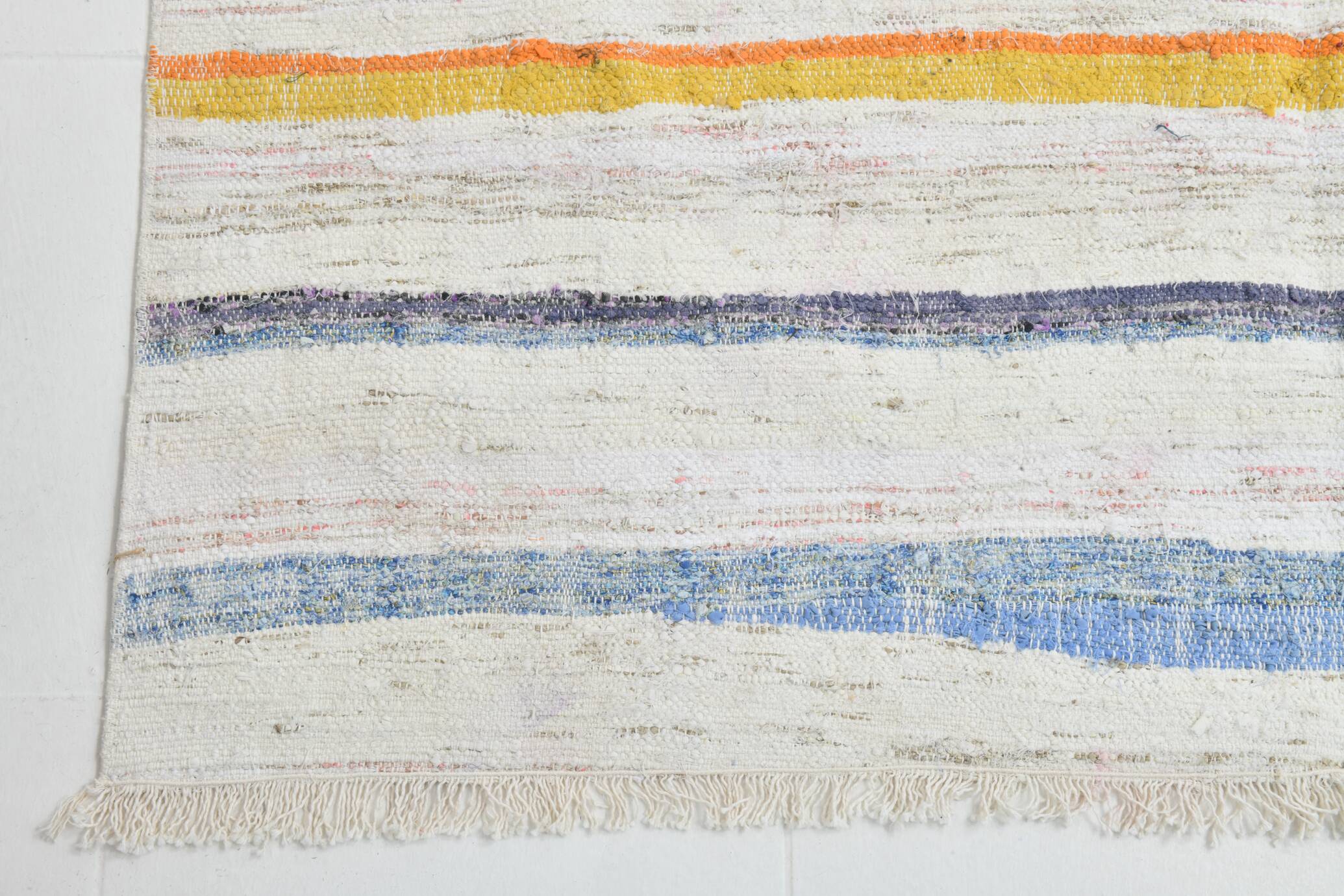 5x8 Colorful Striped Vintage Kilim Rug, 149x238Cm